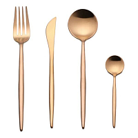 Набор столовых приборов Maison Maxx Stainless Steel Cutlery Set Gold (Золотистый) — фото